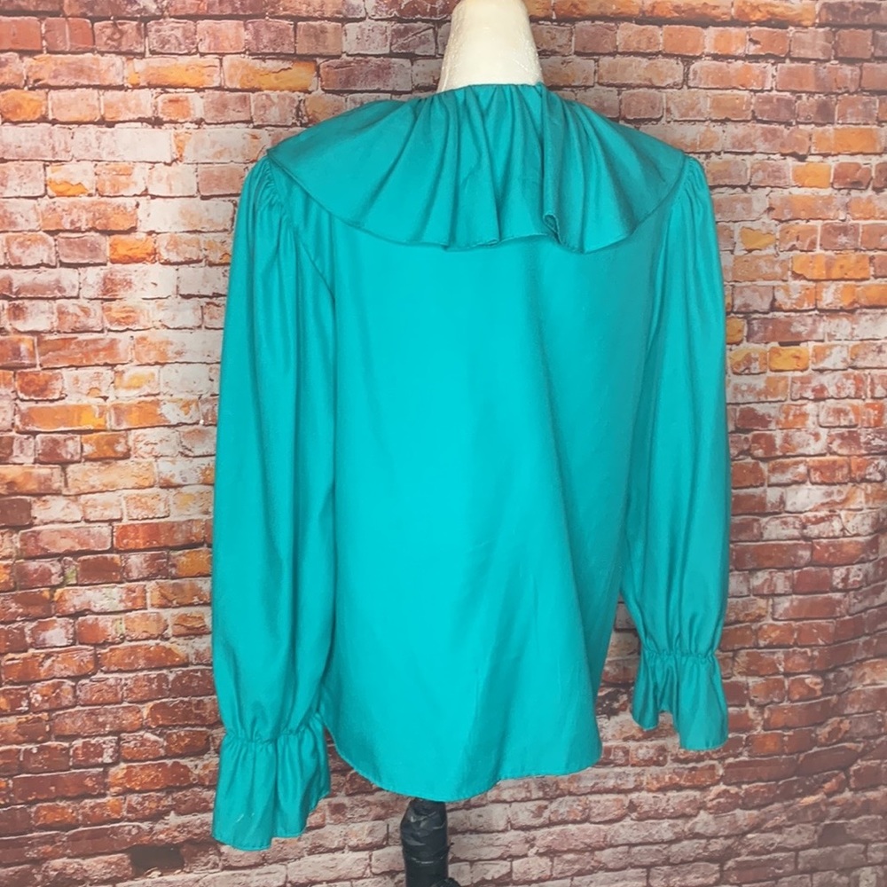 Vintage Worthington Teal Poet’s Blouse - Picture 8 of 11